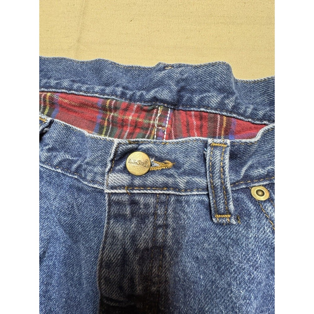 Vintage LL Bean Flannel Lined Jeans Size 38x31 ( Actual) Blue Denim USA Made - Picture 6 of 11